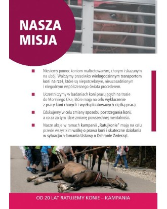 Pakiet 50 ulotek kampanii Ratuj Konie