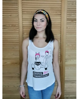 Koszulka damska na ramiączkach KOŃ - ZWIERZĘ TOWARZYSZĄCE