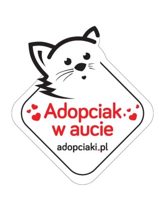 Naklejka samochodowa adopciak w aucie - kot