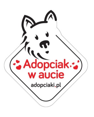 Naklejka samochodowa adopciak w aucie - pies