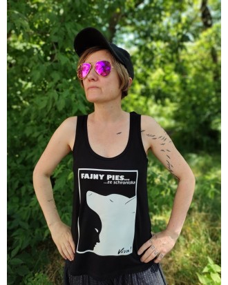 Koszulka damska na ramiączkach FAJNY PIES... ZE SCHRONISKA 