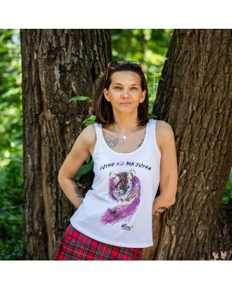 Koszulka damska na ramiączkach ANTYFUTRO - szynszyla