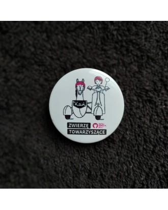 Przypinka KOŃ - ZWIERZĘ TOWARZYSZĄCE - 37 mm