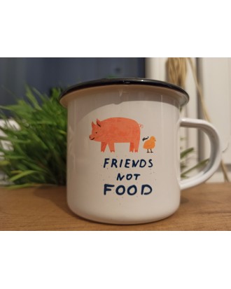 Kubek metalowy Viva!  FRIENDS NOT FOOD  (300 ml)