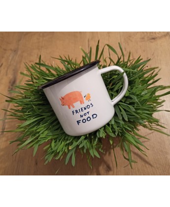 Kubek metalowy Viva!  FRIENDS NOT FOOD  (300 ml)