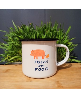 Kubek metalowy Viva!  FRIENDS NOT FOOD  (300 ml)