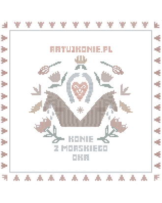 Wzór do haftu krzyżykowego: motyw Konie z Morskiego Oka