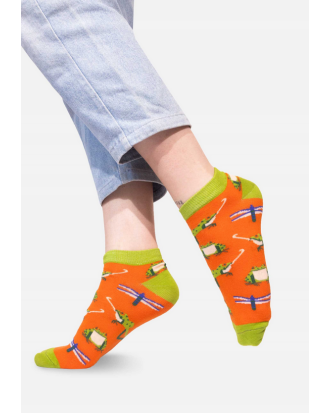 Skarpetki stopki Żaba Śmieszka z bawełny organicznej