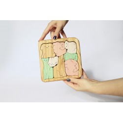 Drewniane puzzle dla dzieci „Psy”