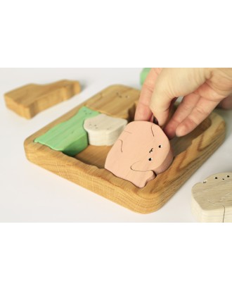 Drewniane puzzle dla dzieci „Psy”