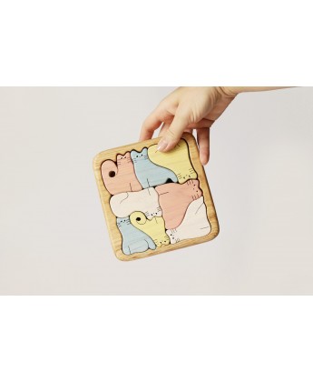 Drewniane puzzle dla dzieci „Koty”