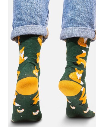 Skarpetki Lis zielony z bawełny organicznej