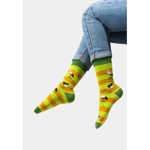 Skarpetki Bociany z bawełny organicznej